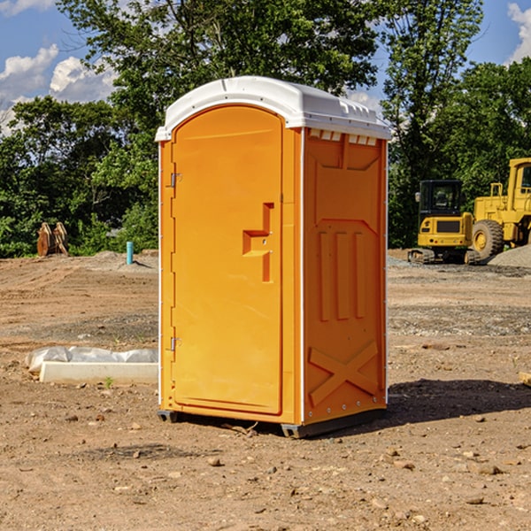 how often are the porta potties cleaned and serviced during a rental period in Tanner